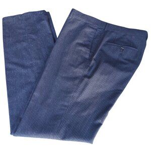 Hugo Boss Parker 35x34 Black with White Chalk Stripe Wool Flat Front Dress Pants